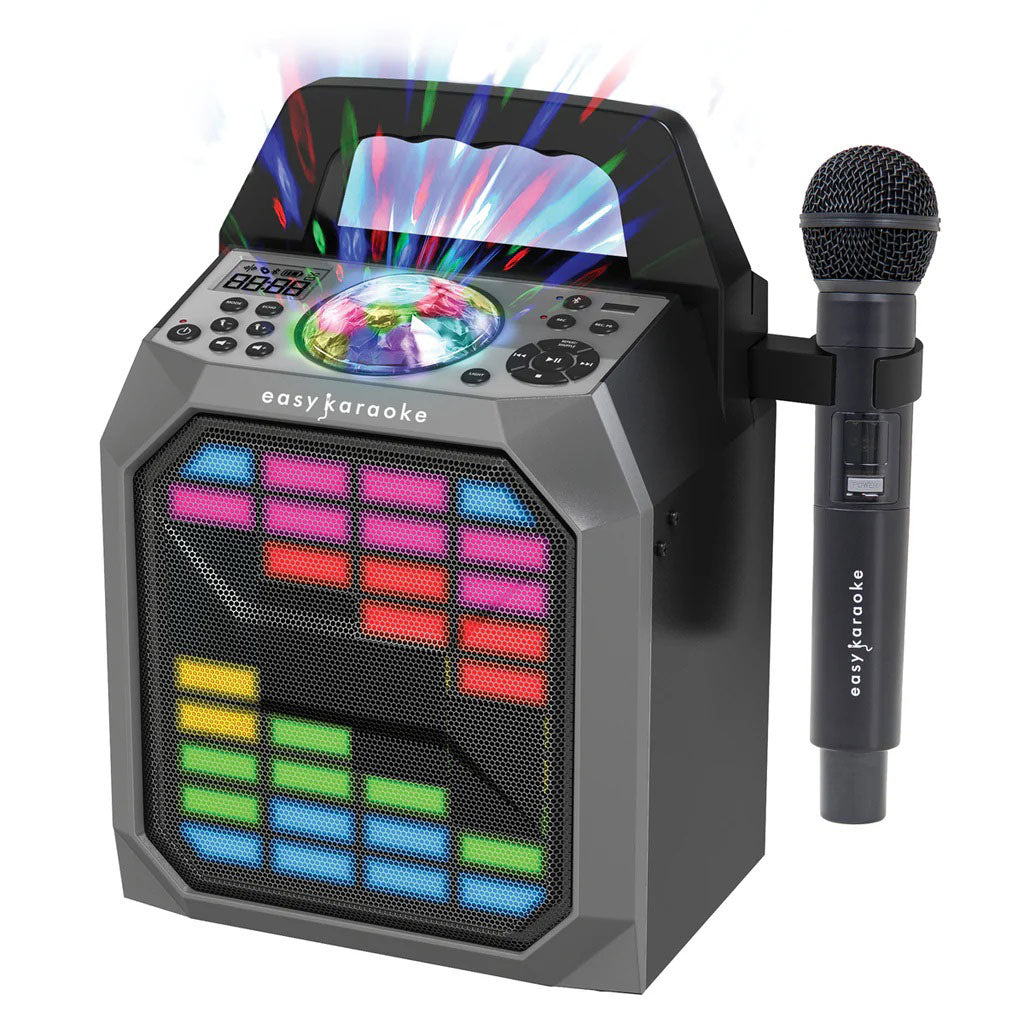 Easy Karaoke Party Hub with Light Show and Wireless Microphone EKS222BT