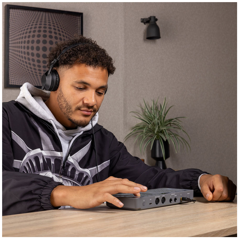 AlphaTheta Chordcat 8-track groovebox lifestyle action shot