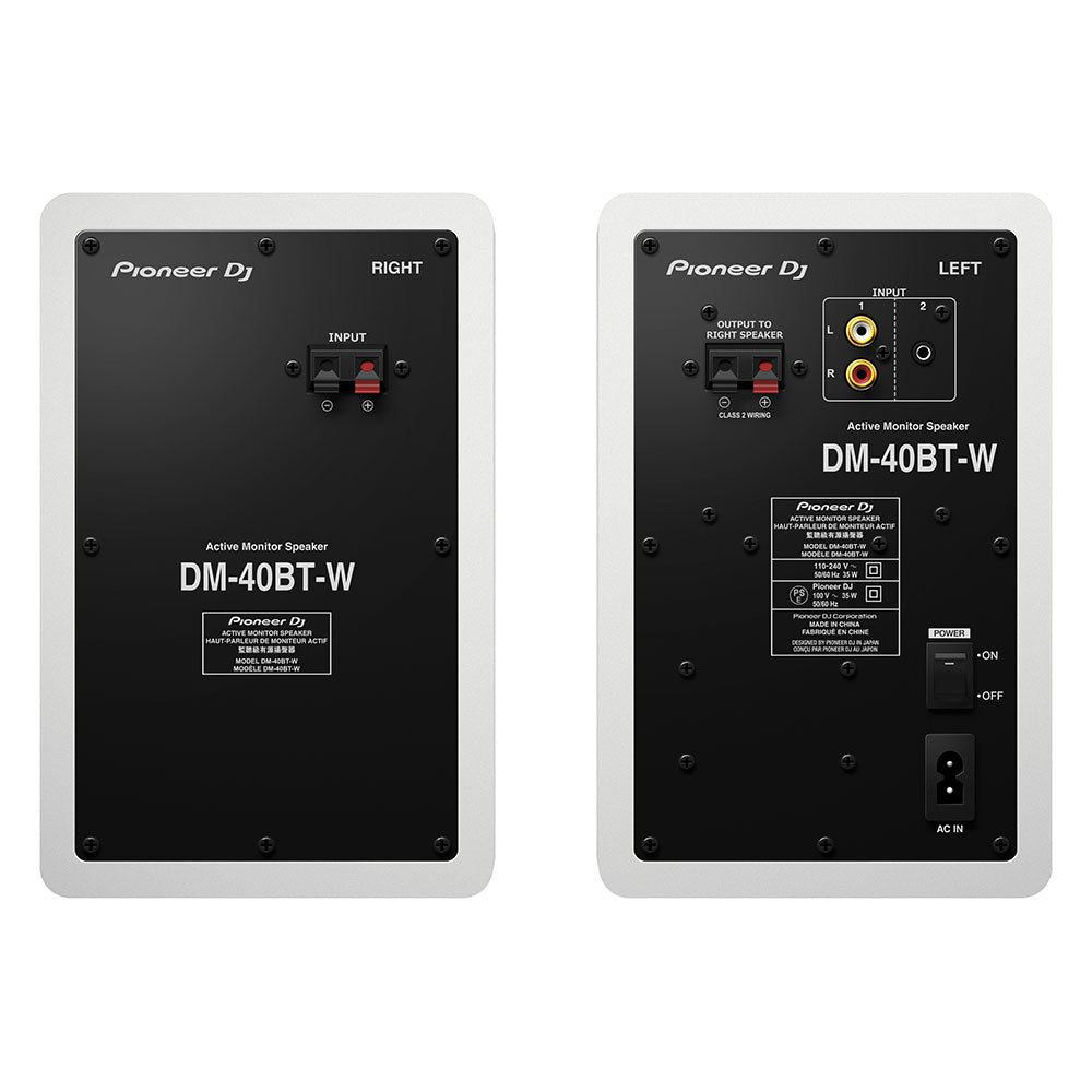 Pioneer DM-40D-BT Bluetooth Desktop Speaker Monitor System rear image white