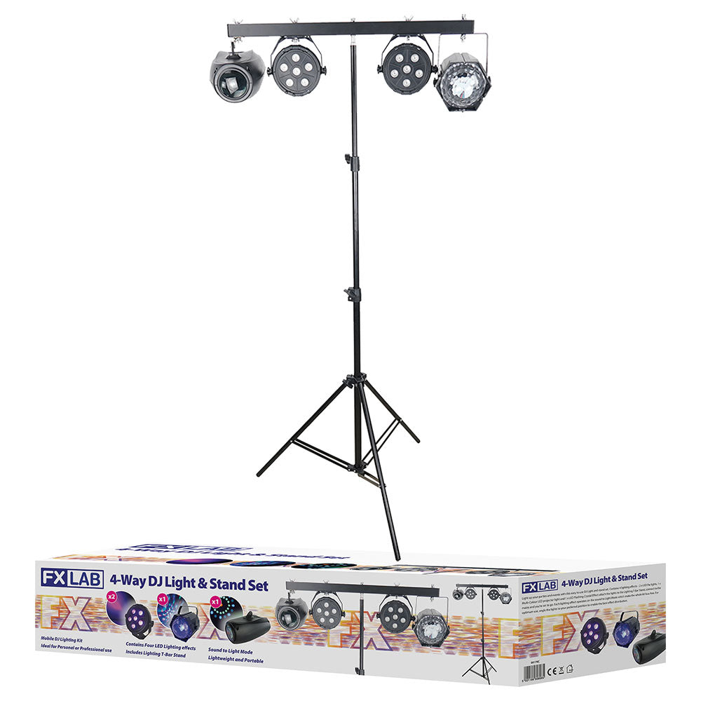 FX Lab 4-Way DJ Light & Stand Set