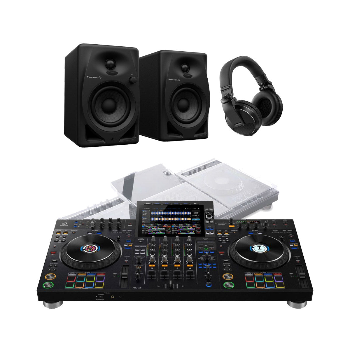 AlphaTheta XDJ-AZ, DM-40D, HDJ-X5 and Decksaver Bundle