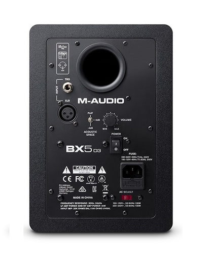 M-Audio BX5 D3 Powered Studio Reference Monitor Rear
