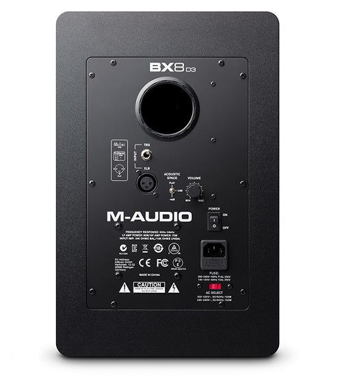 M-Audio BX8 D3 Powered Studio Reference Monitor Rear