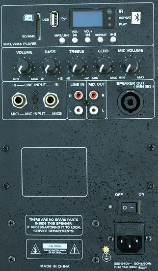 Ibiza Sound SLK12A Rear Panel