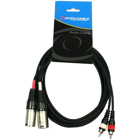 Twin XLR Female To Twin RCA Cable 3m
