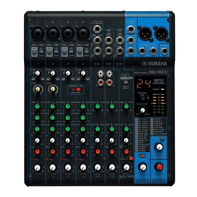 Yamaha MG10XU 10-Channel Mixing Console Top View