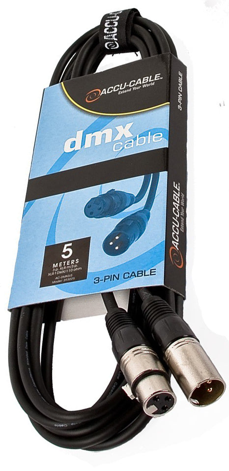 Accu-Cable 3 Pin XLR DMX Lighting Lead - 5m