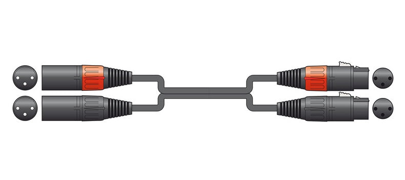 Chord CLASSIC 2 XLRF to 2 XLRM LEADS
