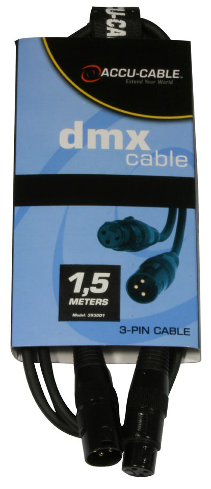 Accu-Cable 3 Pin XLR DMX Lighting Lead - 1.5m