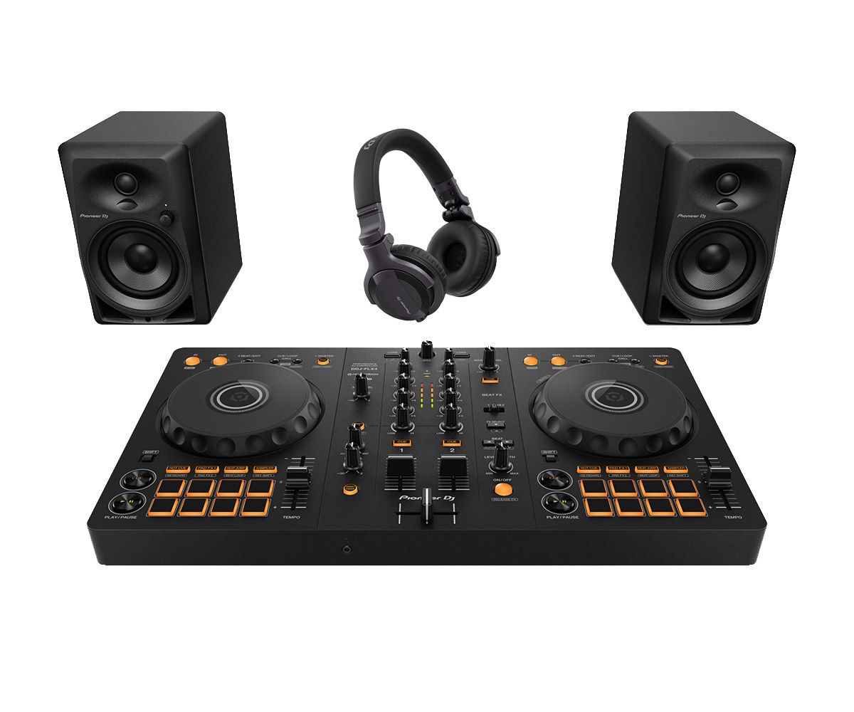 Pioneer DJ DDJ-FLX4, DM-50D and HDJ-CUE1 Starter Bundle