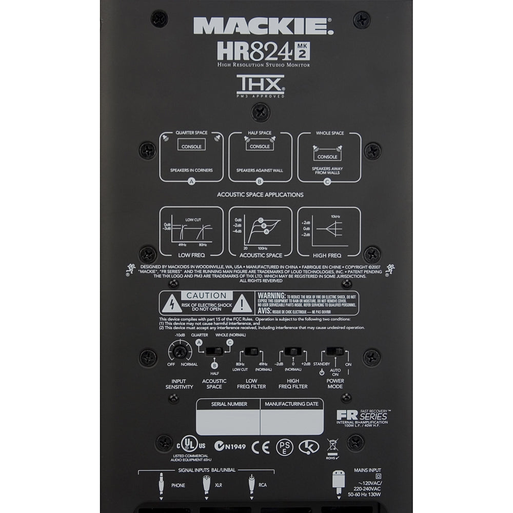 MACKIE HR824 MK2 Studio Reference Monitors Rear