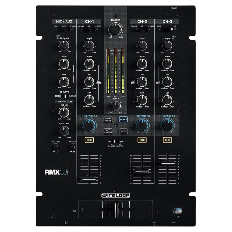 Reloop RP-8000MK2 Turntable and RMX-33i Mixer DJ Equipment Package