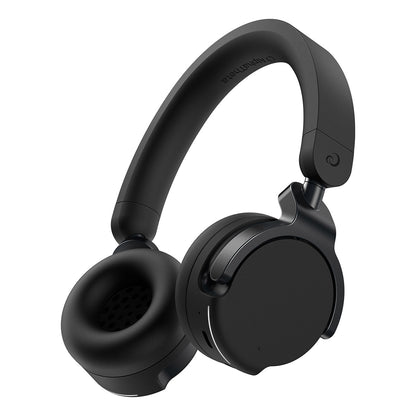 AlphaTheta HDJ-F9 Professional Wireless DJ Headphones. Black over-ear wireless headphones with cushioned ear pads and a padded headband, shown at an angle on a plain white background.