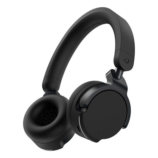 AlphaTheta HDJ-F9 Professional Wireless DJ Headphones. Black over-ear wireless headphones with cushioned ear pads and a padded headband, shown at an angle on a plain white background.