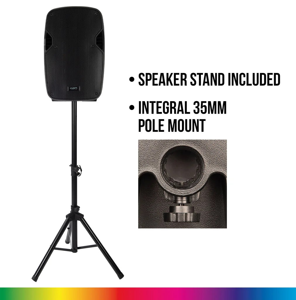 Kam RZ15A V3 1200w Active Speaker - free stand