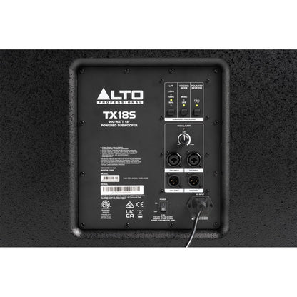 Alto Professional TX18S 900W 18-inch DSP-Enhanced Powered Subwoofer rear closeup