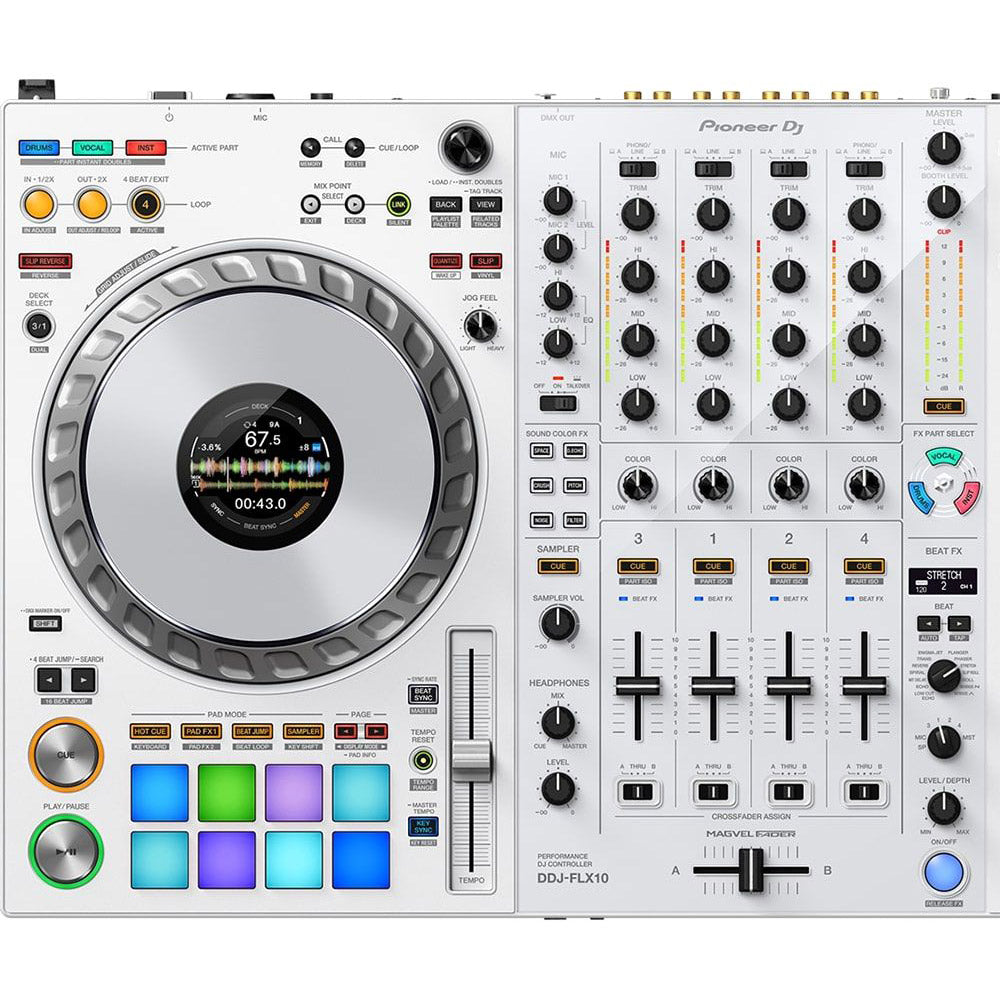 Pioneer DJ DDJ-FLX10-W 4-Channel DJ Controller (White) closeup