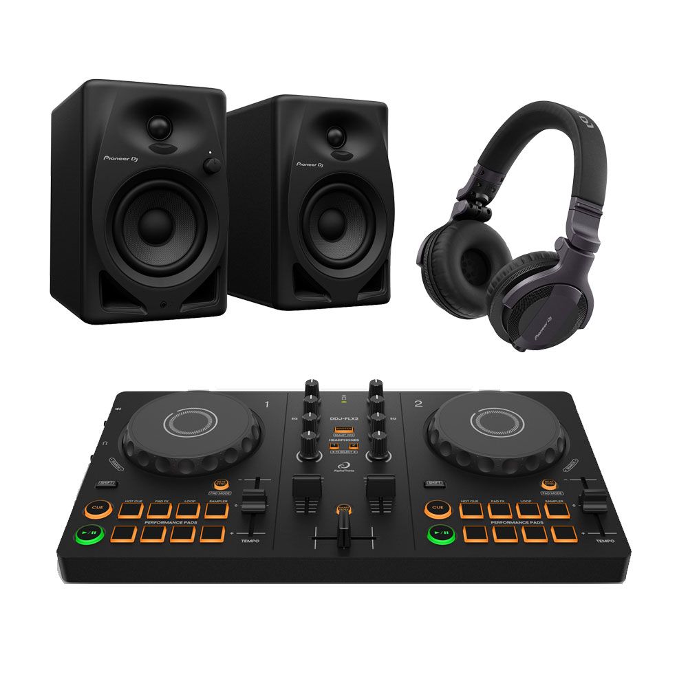 AlphaTheta DDJ-FLX2, DM-40D and HDJ-CUE1 Bundle