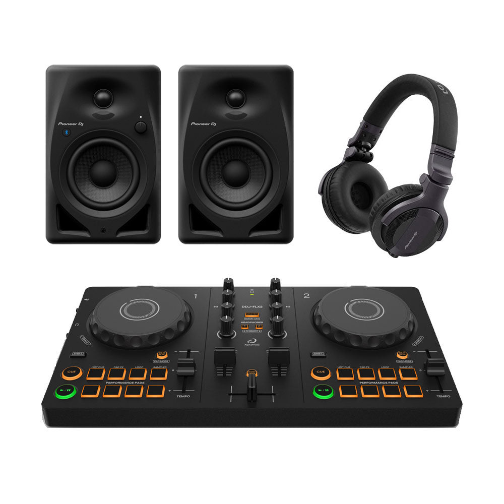 AlphaTheta DDJ-FLX2, DM-40D-BT and HDJ-CUE1 Bundle