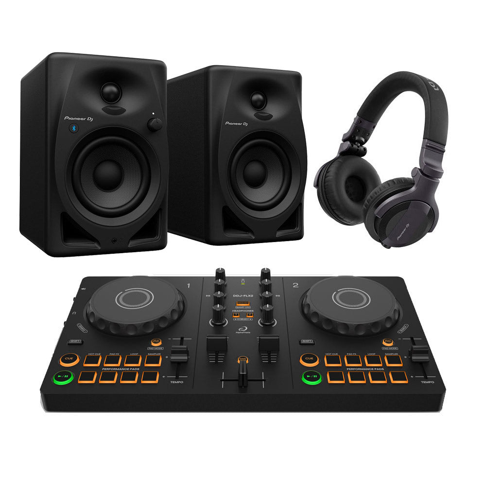 AlphaTheta DDJ-FLX2, DM-50D-BT and HDJ-CUE1 Bundle