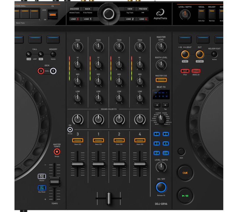 AlphaTheta DDJ-GRV6 Next-generation 4-channel DJ Controller