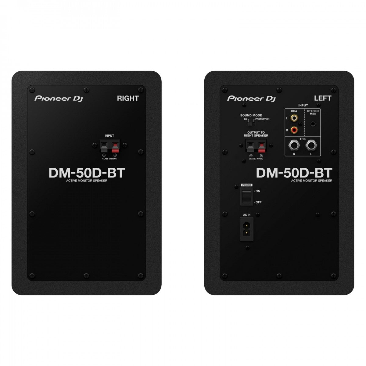 Pioneer DJ DM-50D-BT Bluetooth Desktop Speaker Monitor System rear