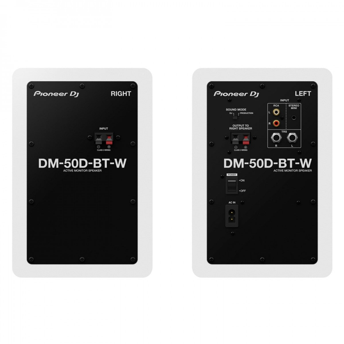 Pioneer DJ DM-50D-BT-W Bluetooth Desktop Speaker Monitor System rear