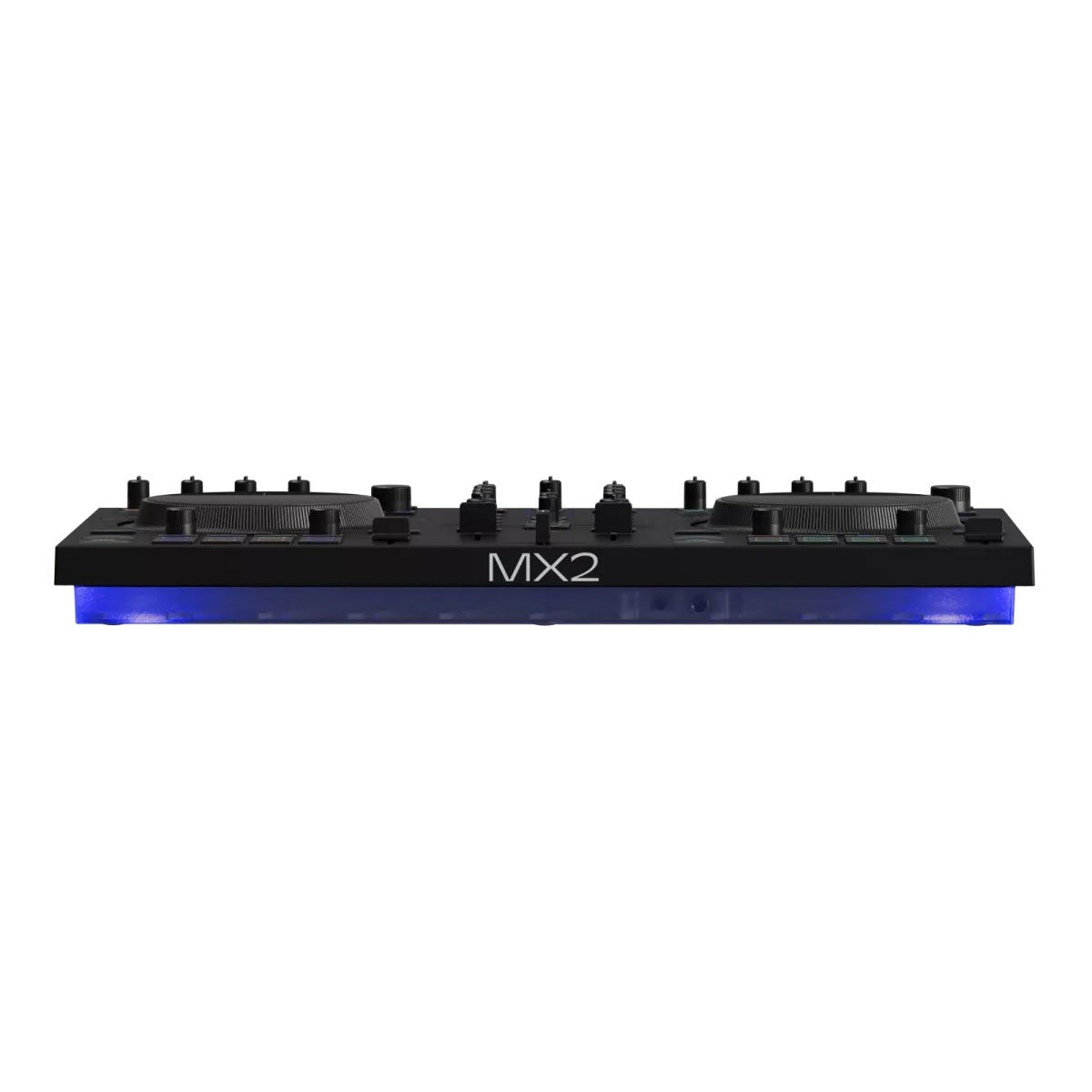 Native Instruments TRAKTOR MX2 DJ Controller - front image showing the lights - front