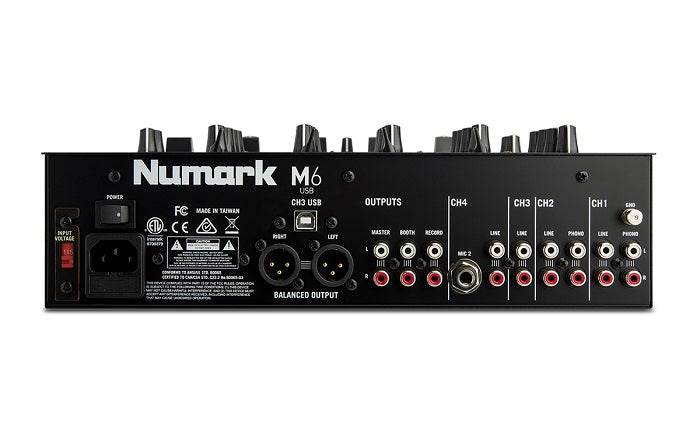 Numark M6 USB DJ Mixer Rear