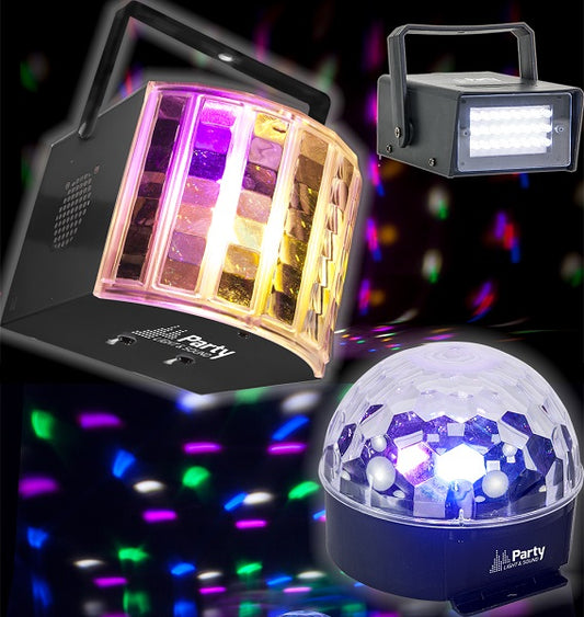 Party Light and Sound Set of 3 Lights