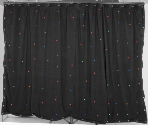 Black Star Cloth with 36 Red Green Blue LEDs 1 x 2m