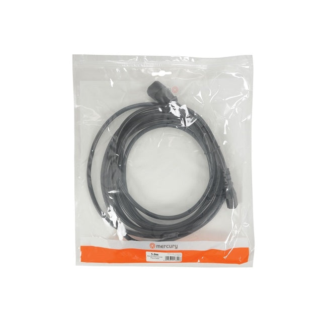 Mercury Black IEC Extension Lead 5m Plug to Socket Packaging