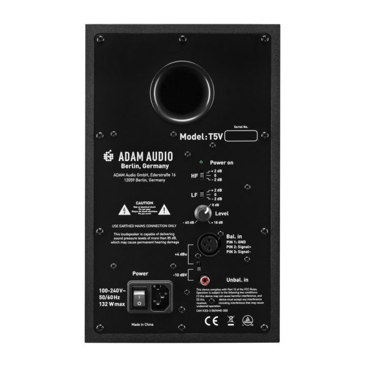 Adam Audio T5V Studio Monitor Rear