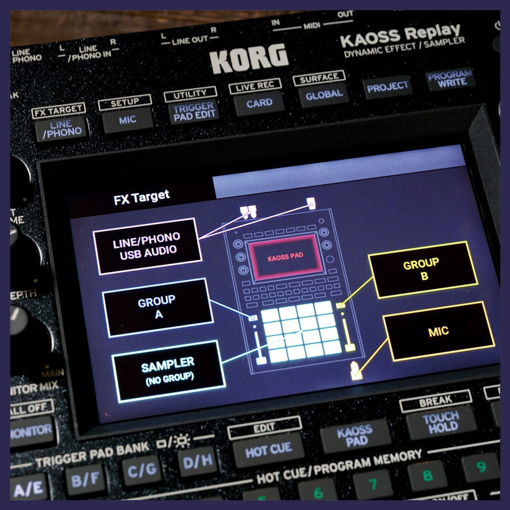 Korg KAOSS Replay Screen