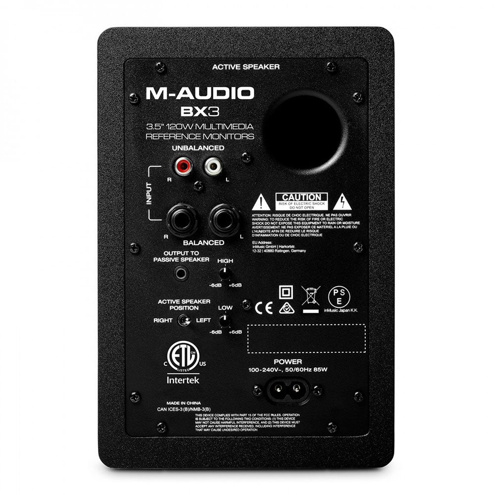 M-Audio BX3 Reference Monitors Rear