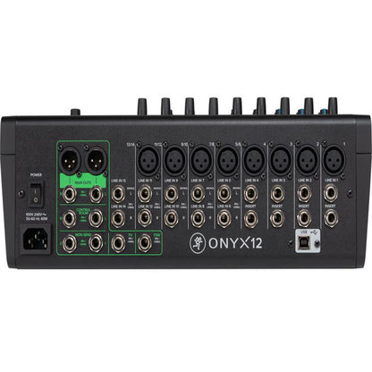 Mackie Onyx 12 Channel Analog Mixer Rear