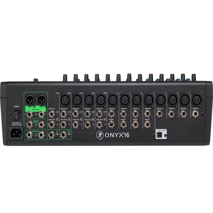 Mackie Onyx 16 Channel Analog Mixer Rear